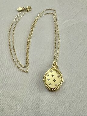Gorjana Gold Locket Pendant Charm Necklace - Tiny Crystal Stars, Jewelry